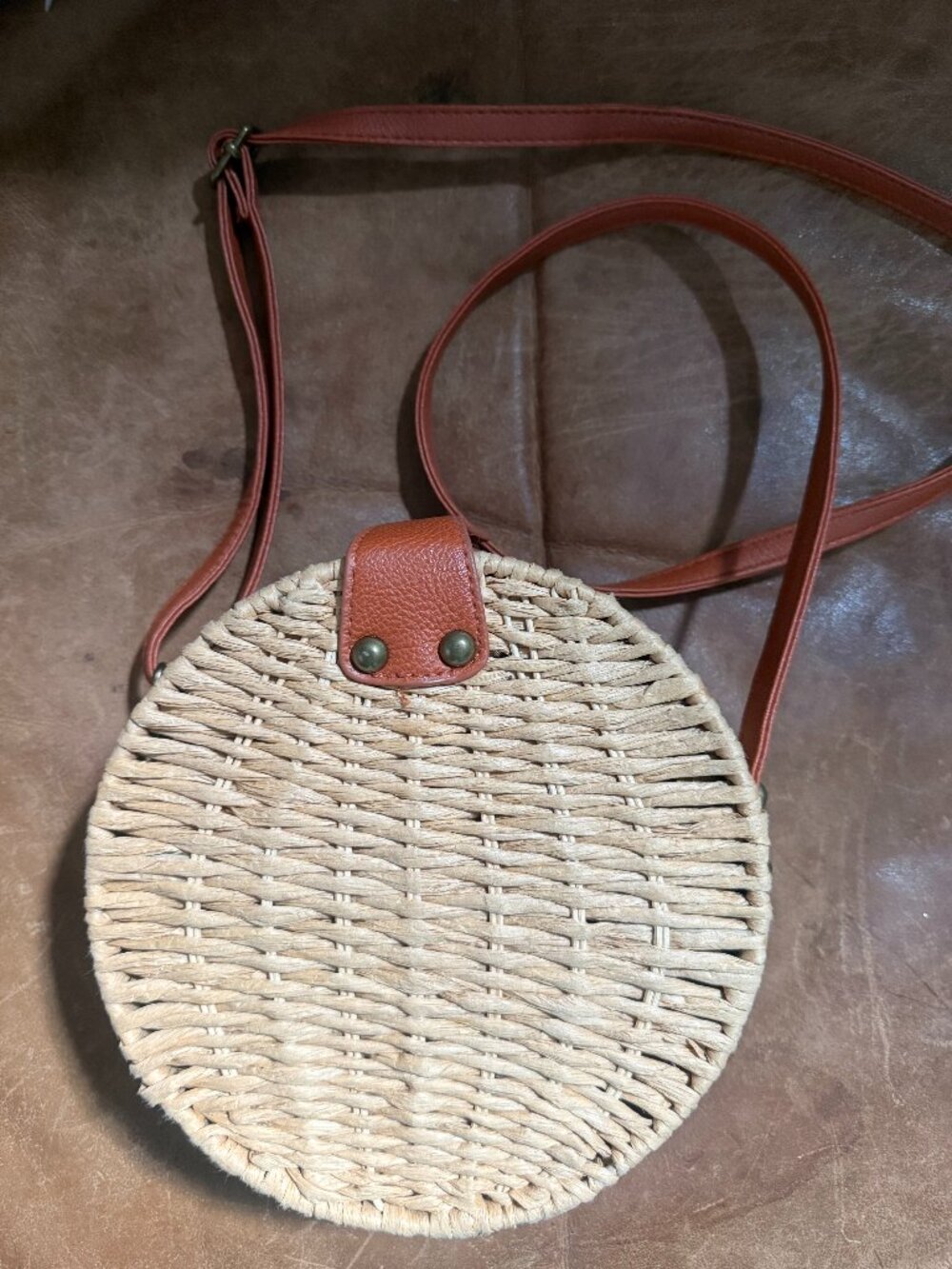 Rattan Circular Shoulder Bag